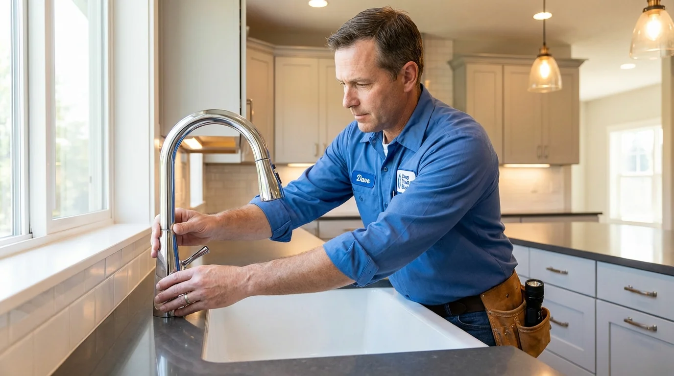 Kitchen faucet installation by Johns Plumbing LLC in Fairchance